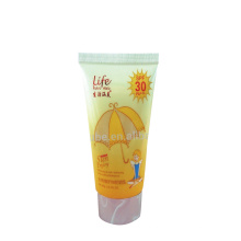 protetor solar creme cosmético tubo de plástico embalagem com tampa de rosca